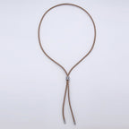 Leather Bolo Baguette Necklace