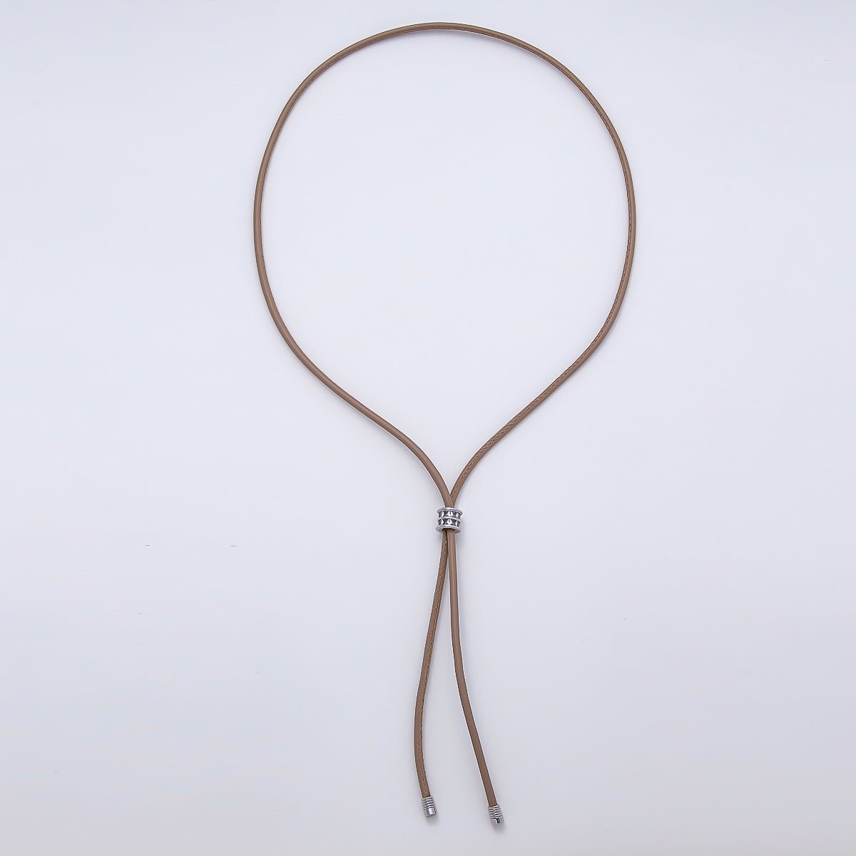 Leather Bolo Baguette Necklace
