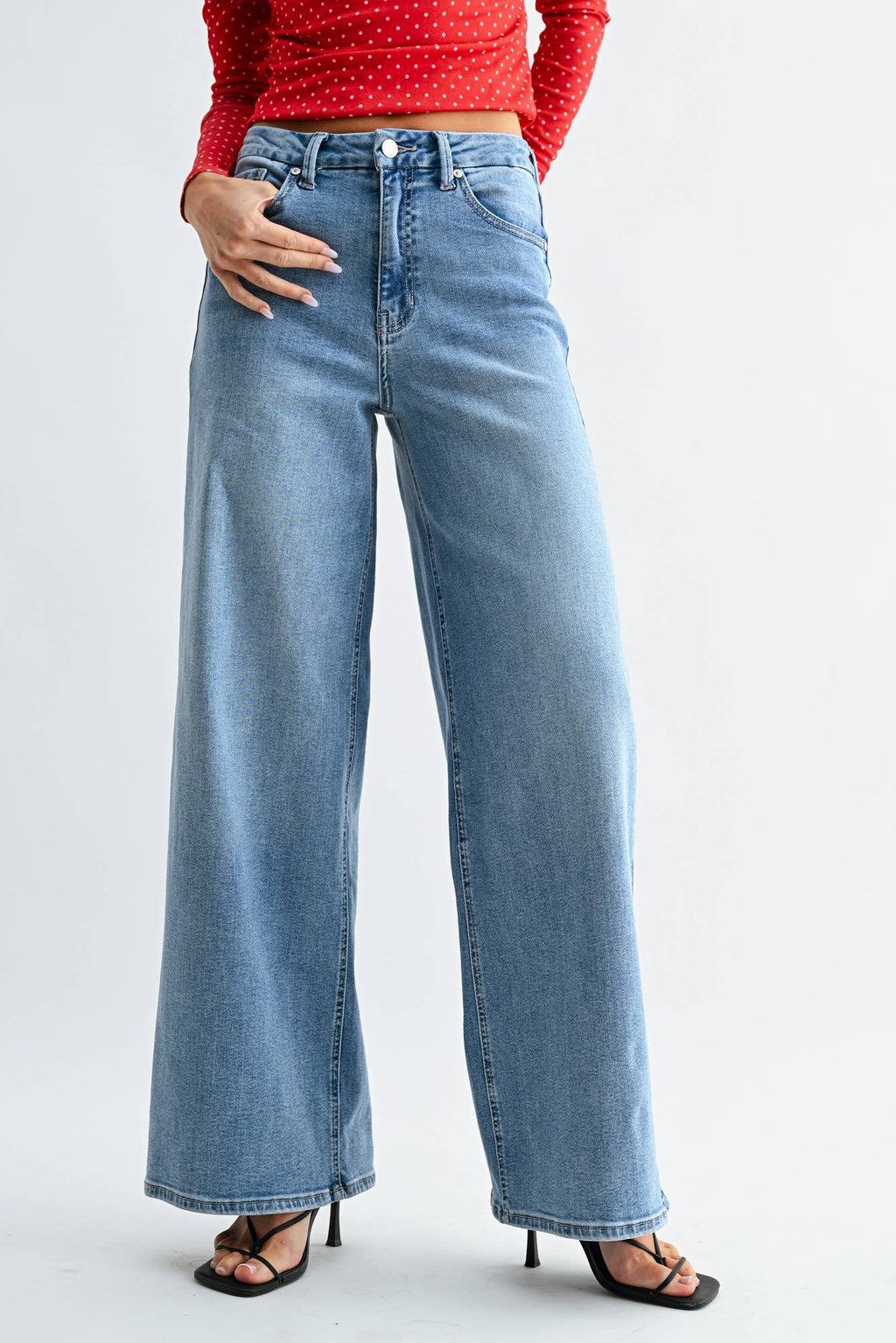High Rise Full Length Loose Straight - LIGHT DENIM - DP705