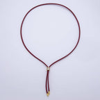 Leather Bolo Baguette Necklace