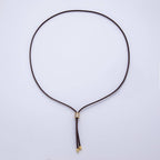 Leather Bolo Baguette Necklace