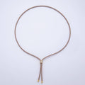 Leather Bolo Baguette Necklace