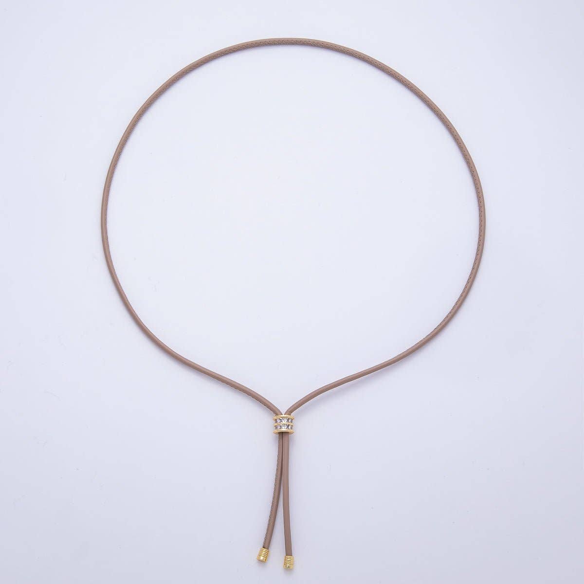 Leather Bolo Baguette Necklace