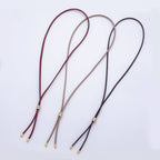 Leather Bolo Baguette Necklace