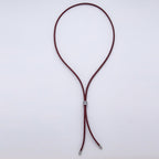Leather Bolo Baguette Necklace