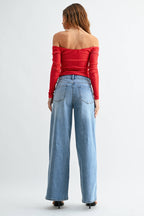 High Rise Full Length Loose Straight - LIGHT DENIM - DP705