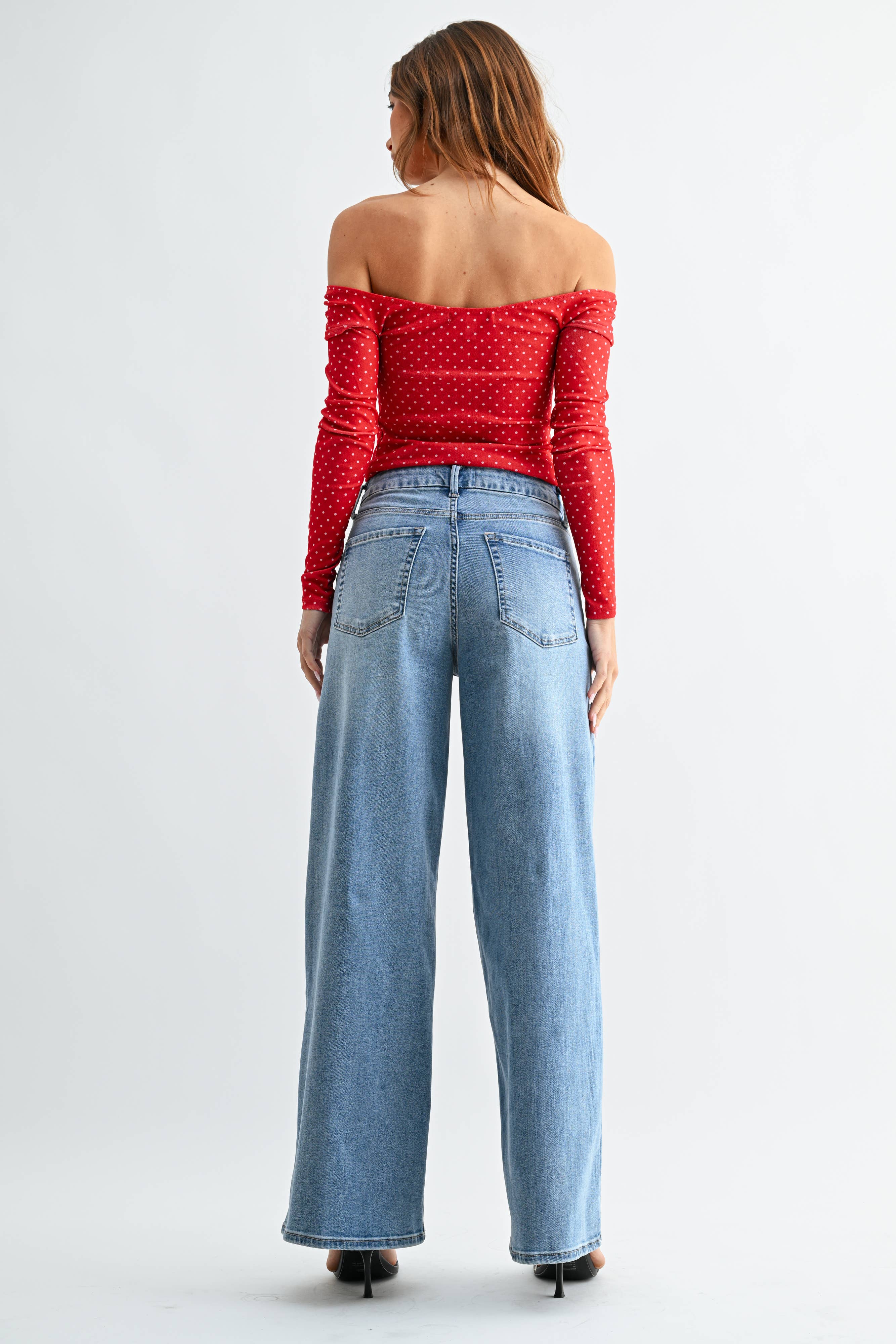 High Rise Full Length Loose Straight - LIGHT DENIM - DP705